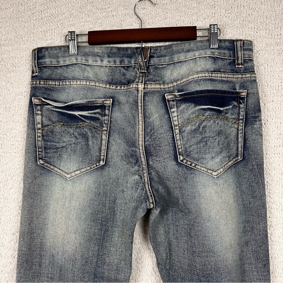 Hong Tao Jeans Mens‎ 38 Blue Acid Washed Distressed Grunge Y2K Streetwear - Picture 7 of 14